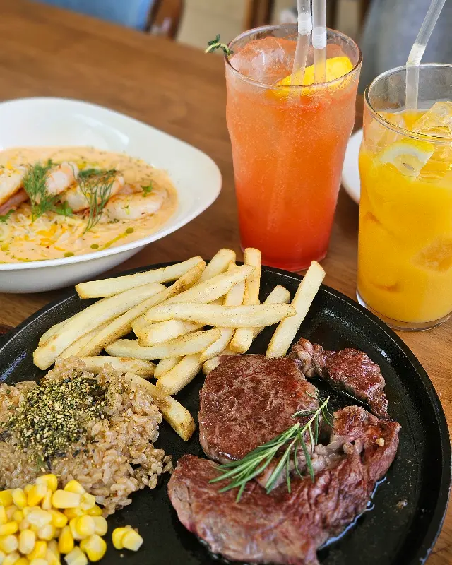 스테이크와 에이드