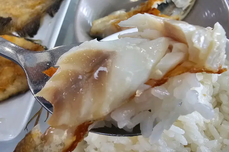 밥 위에 생선 한 점