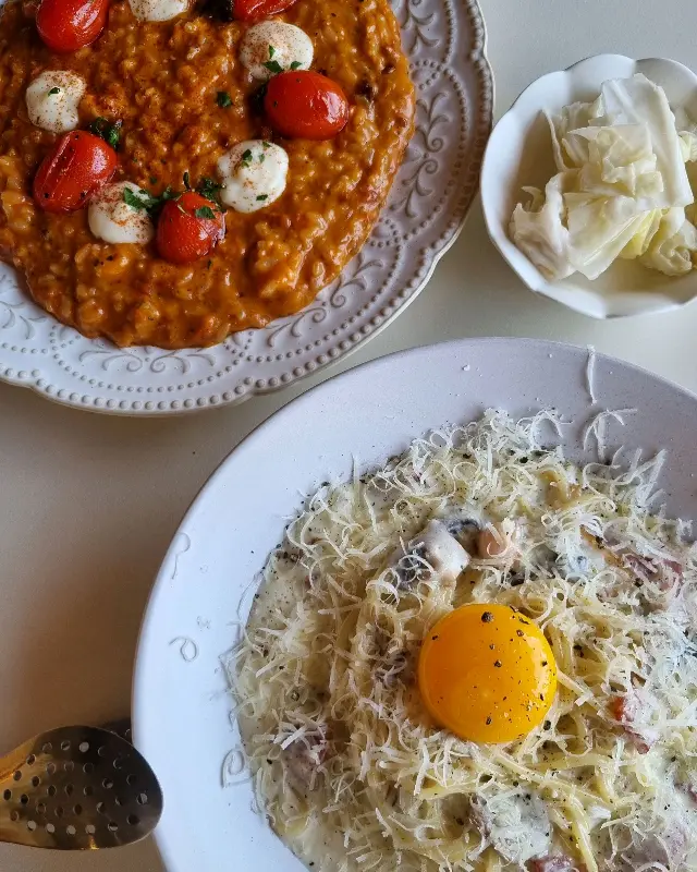 정통 까르보나라의 풍미