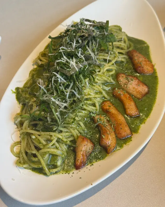 깻잎 파스타의 모습