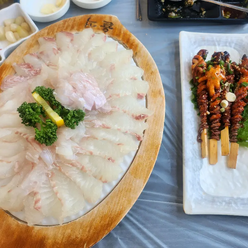 광어회 클로즈업