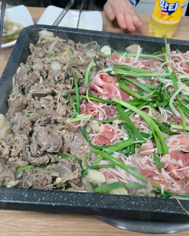 오리 불고기 한 상 차림