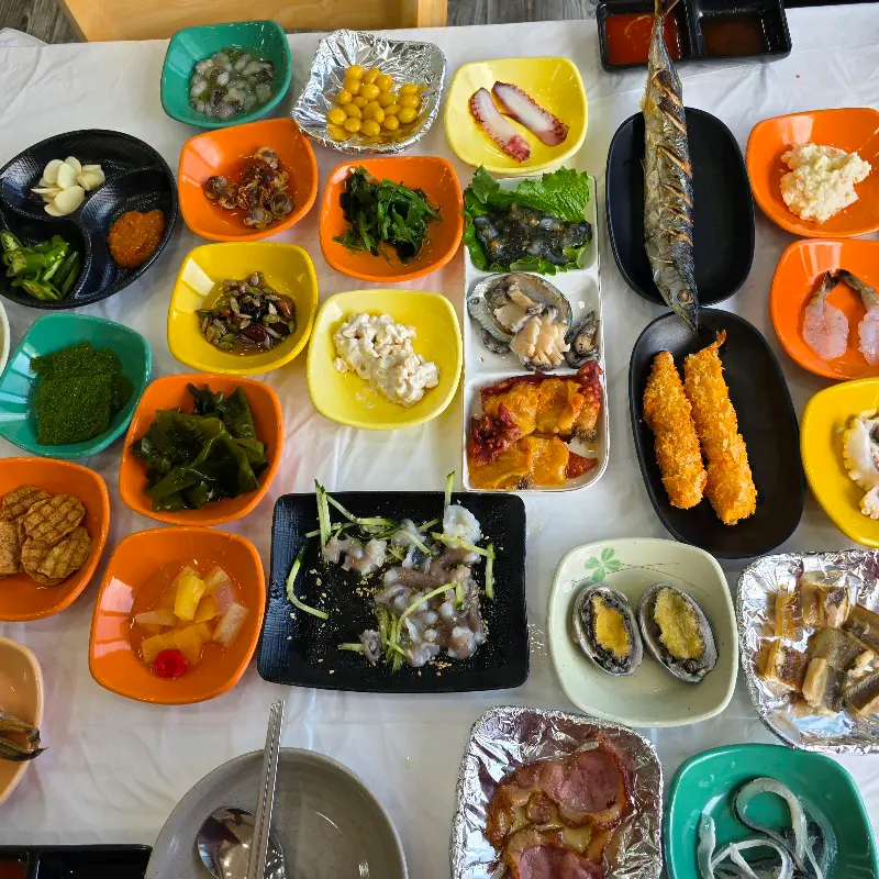 다양한 해산물 스끼다시