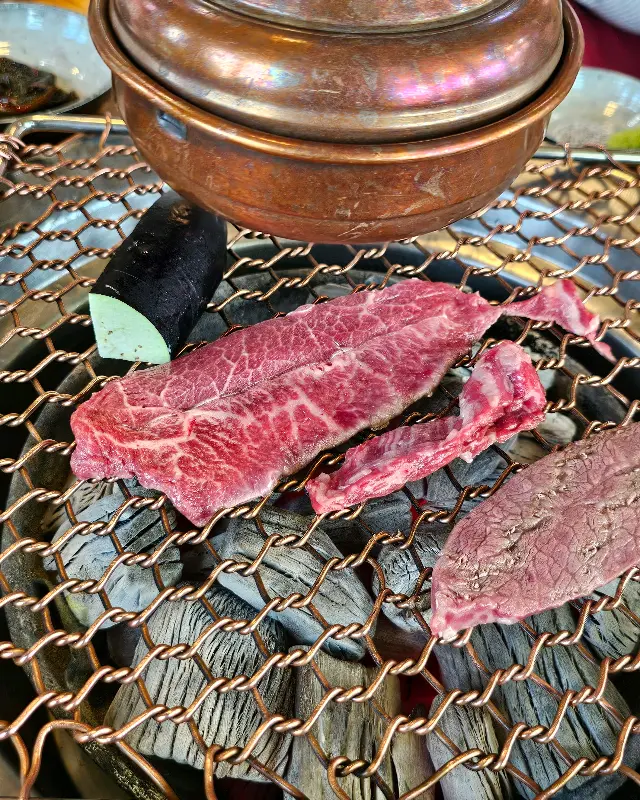 숯불에 구워먹는 한우