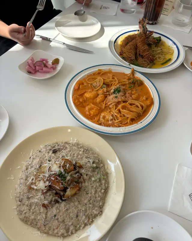 다양한 파스타 메뉴