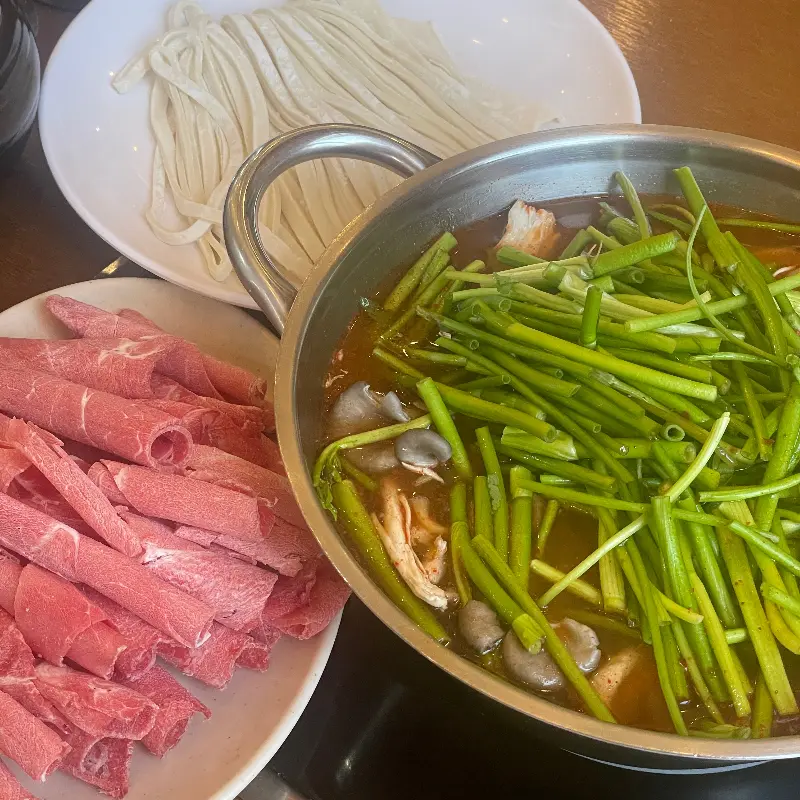 샤브샤브 재료 근접샷