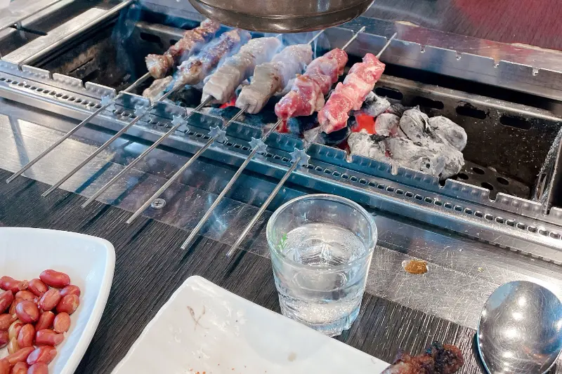 양꼬치와 숙주볶음