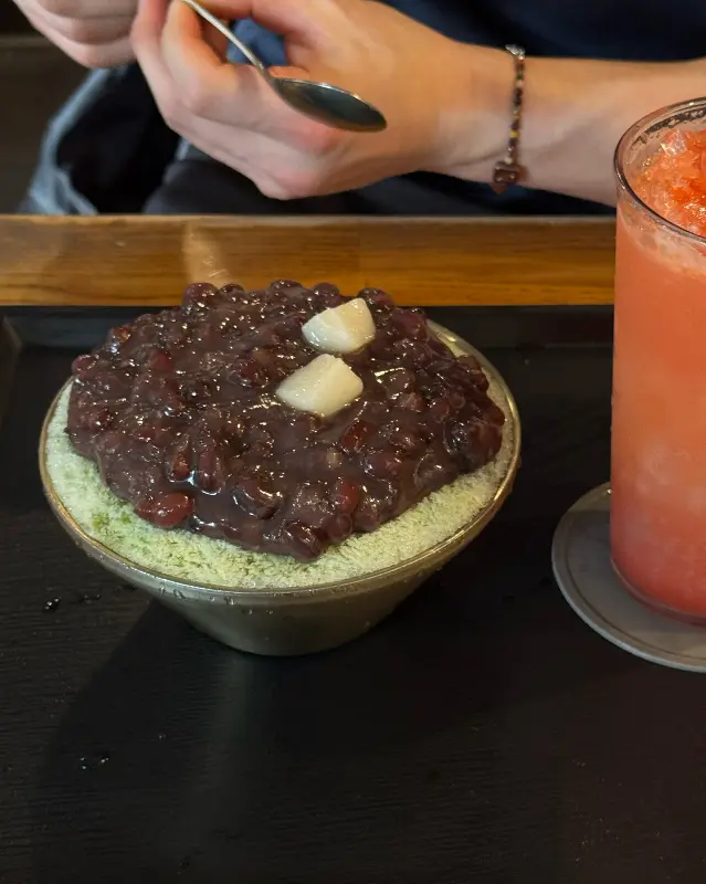 녹차 팥빙수