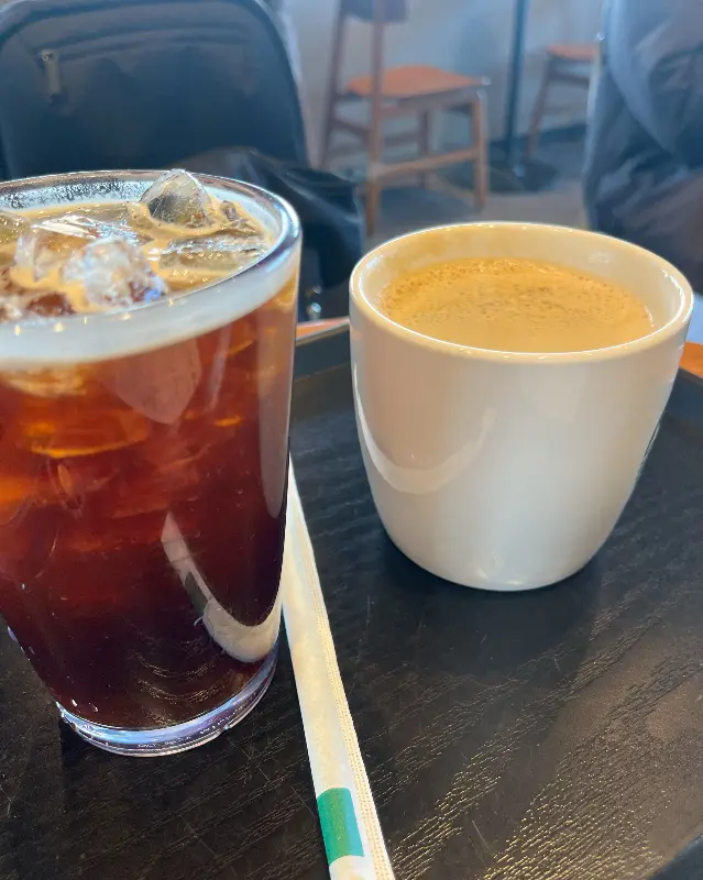 아이스 아메리카노와 따뜻한 아메리카노