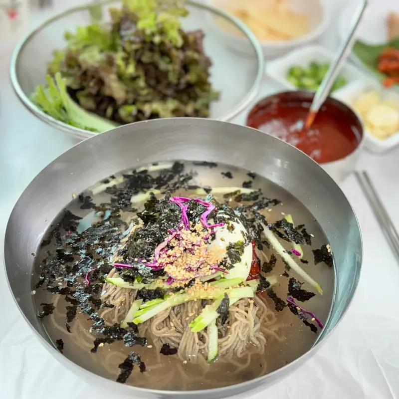 싱싱한 채소가 듬뿍 들어간 막국수