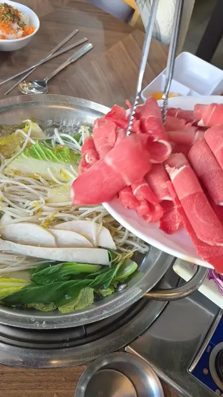 소고기 투하 직전