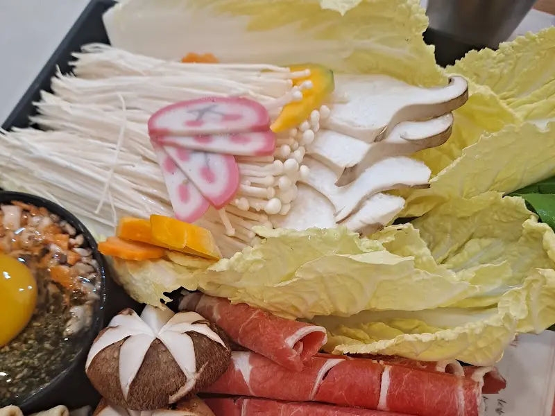 샤브샤브 재료 근접샷