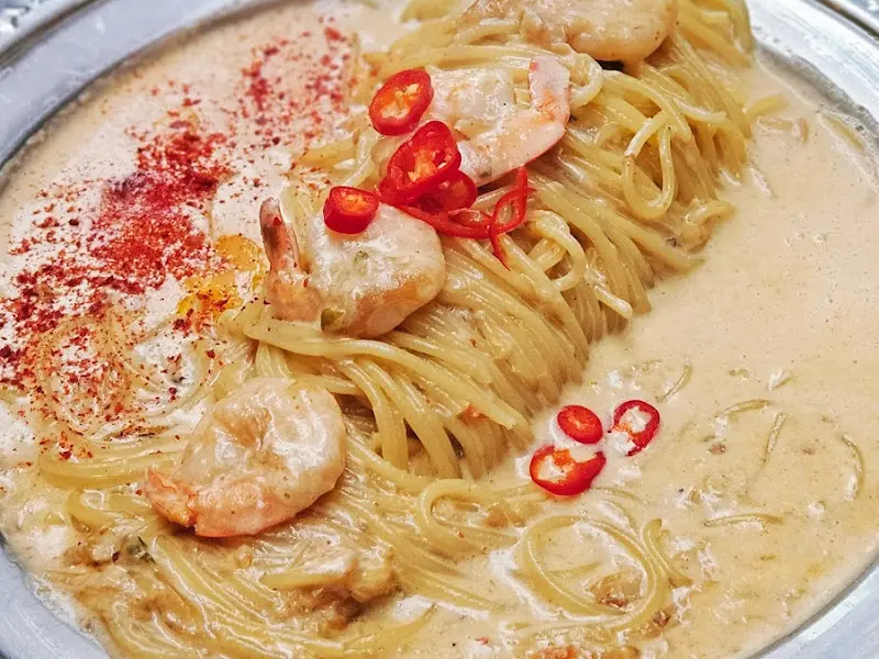 매콤크림파스타 근접샷