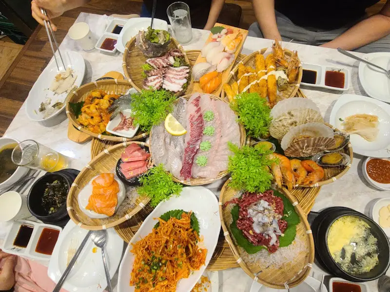 푸짐한 한상차림 항공샷