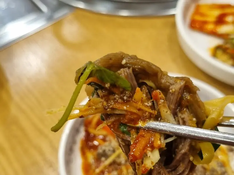 흑염소 고기 한 점