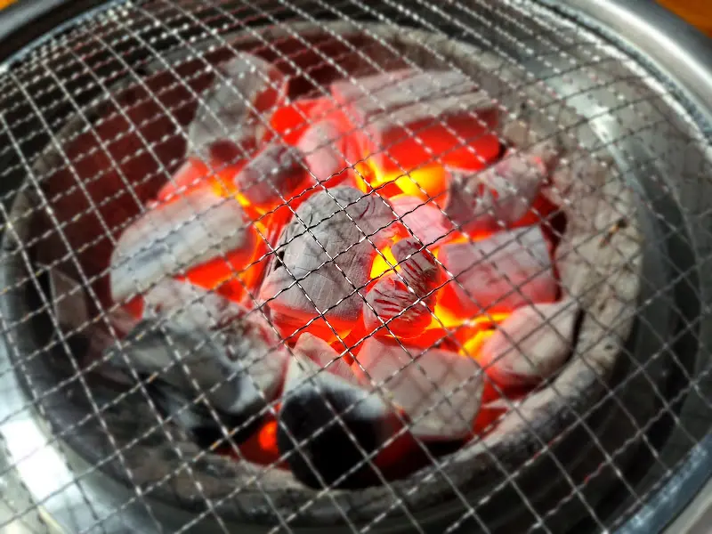 숯불의 뜨거운 열기가 느껴지는 사진