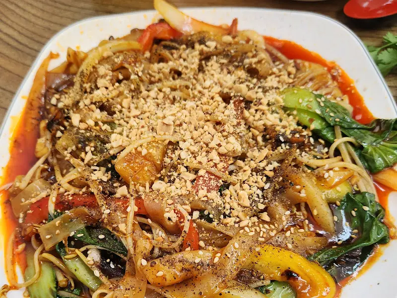 해물볶음 쌀국수 근접샷