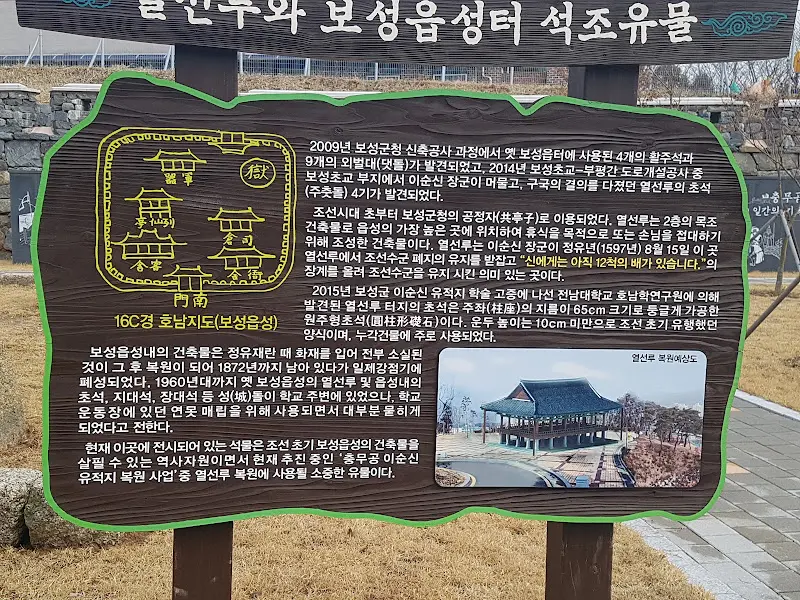 보성읍성터 석유물 안내판