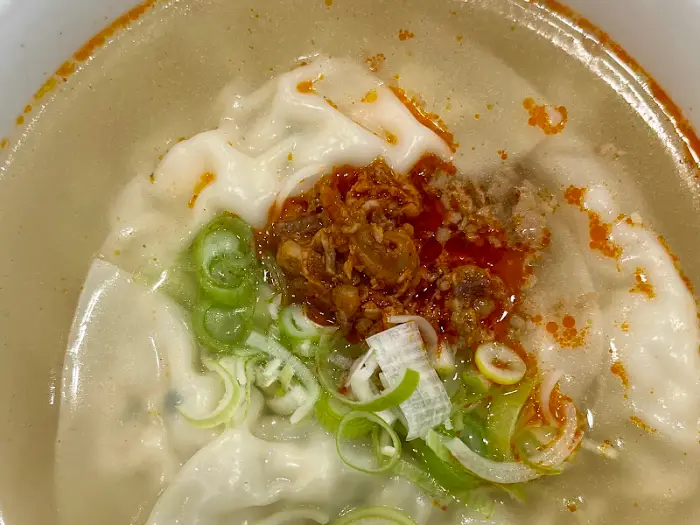 평양만두 단면 클로즈업