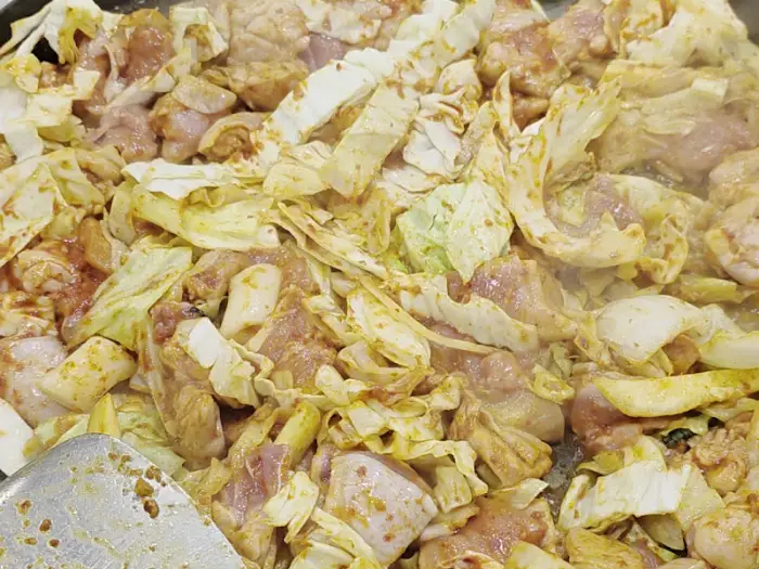 닭갈비 재료 클로즈업