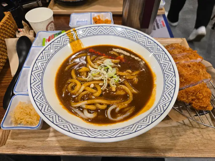 카레 우동과 돈까스