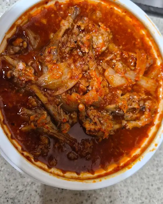 닭발 요리 근접샷