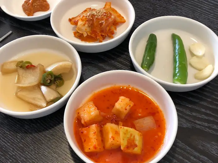 다양한 반찬의 클로즈업 사진