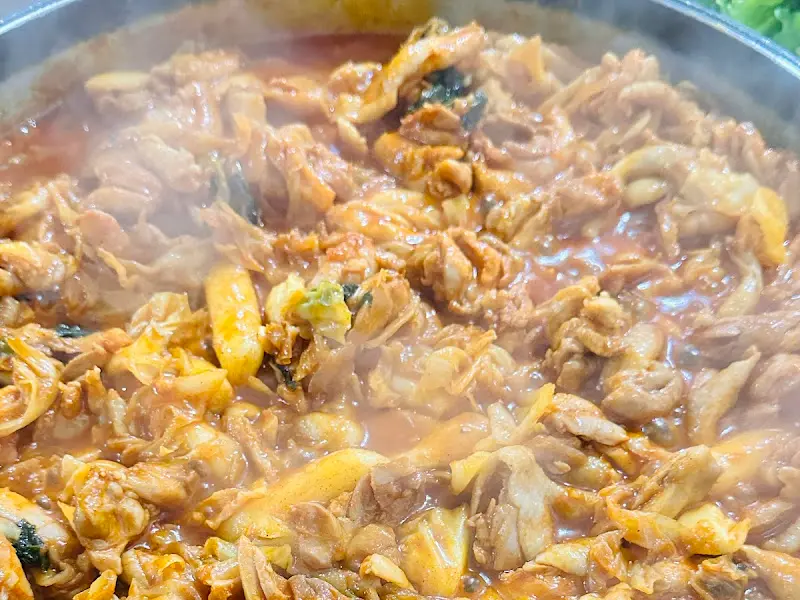 닭갈비 익어가는 모습