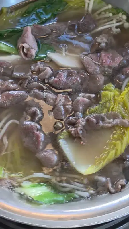 샤브샤브 완성된 모습