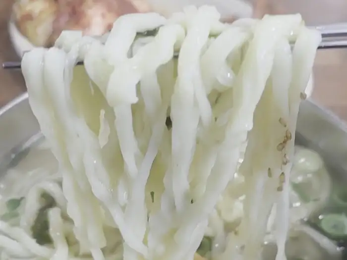칼국수 면발 클로즈업