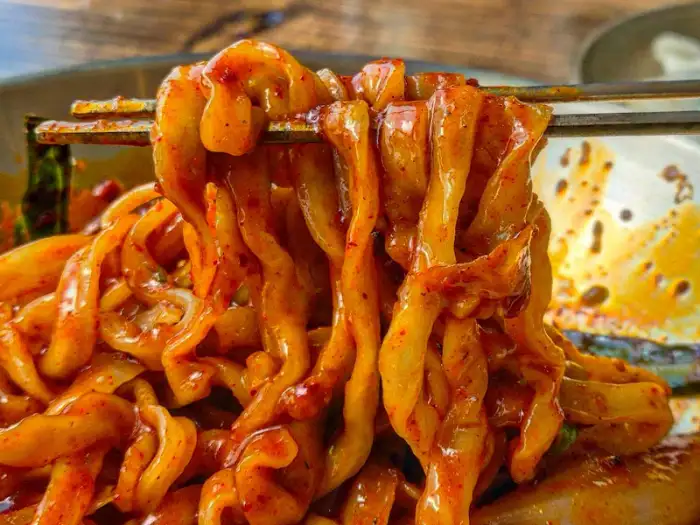 교산면옥 칼낙지 면발