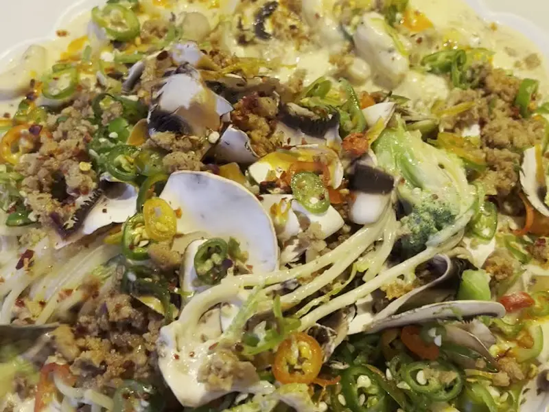 땡초크림파스타 근접샷