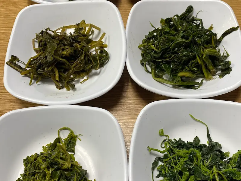 다양한 나물 반찬 클로즈업