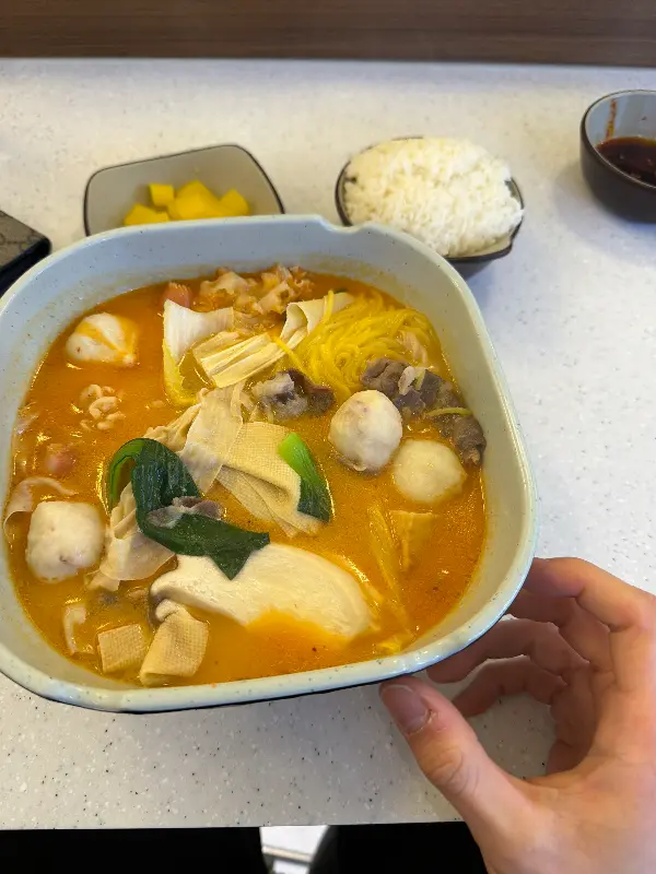 마라탕과 함께 제공되는 밥