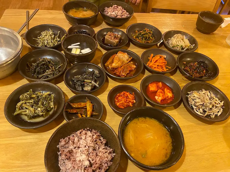 다양한 반찬 클로즈업 샷