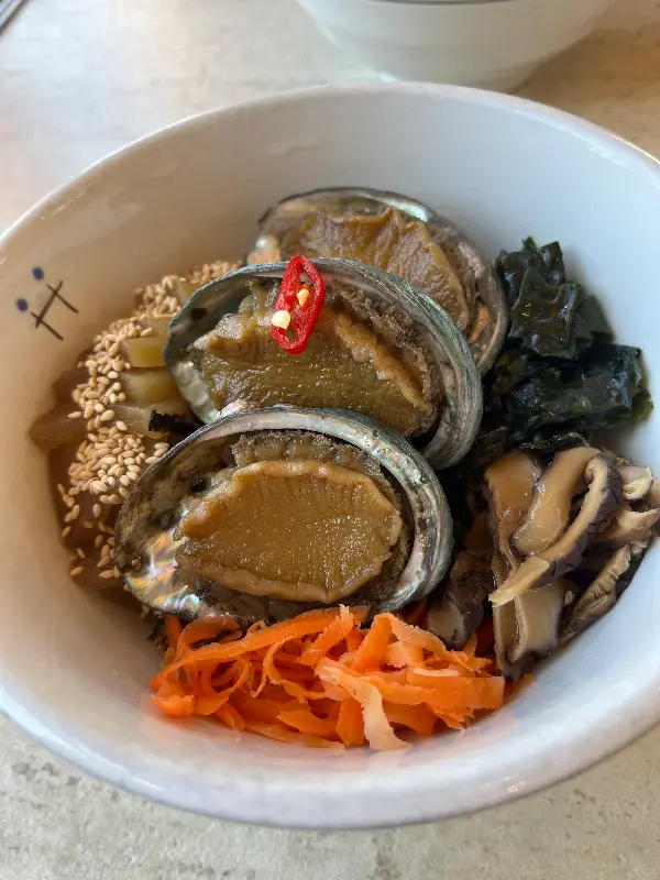 전복 내장 비빔밥