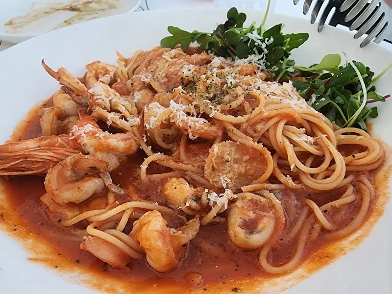 페스카토레 파스타 근접샷