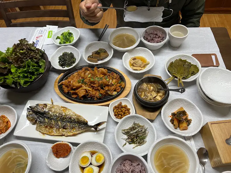 푸짐한 한상 차림 항공샷