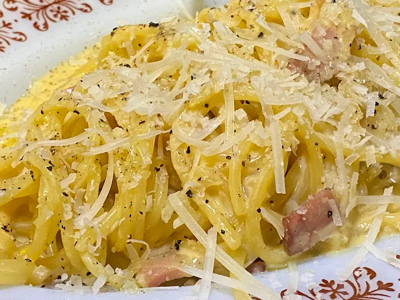 카르보나라 파스타 근접샷