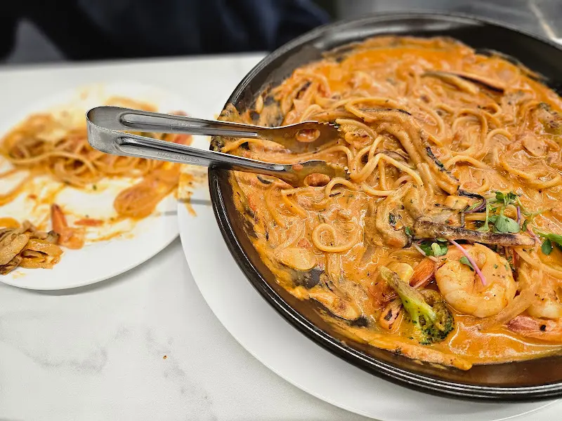 로제 파스타 근접샷