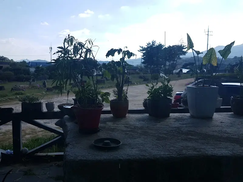 정원에서 즐기는 차 한 잔