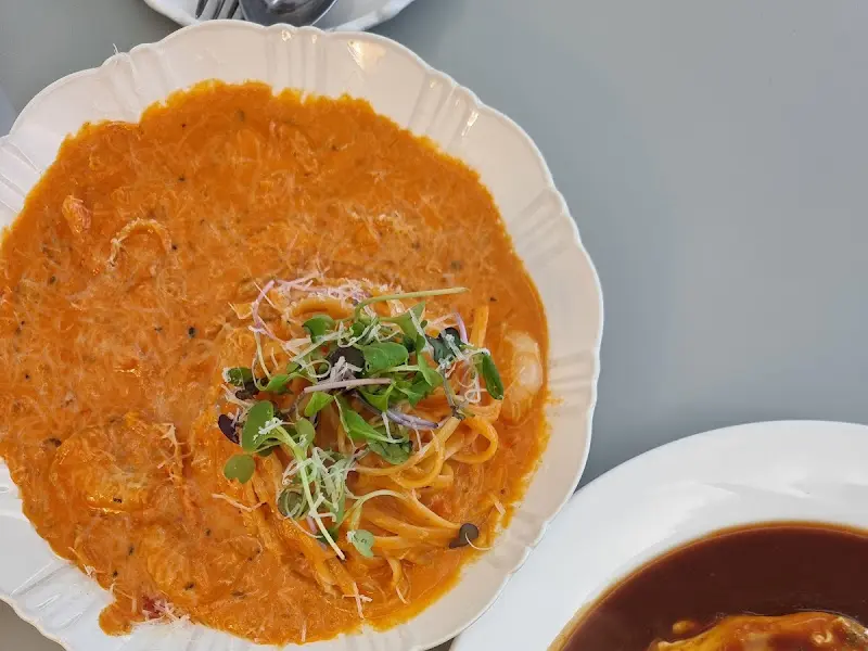 로제 파스타 근접샷