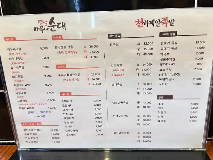 메뉴판