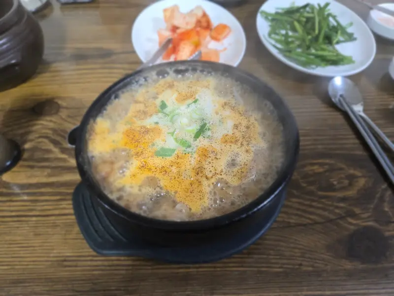 순대국밥 한 상 차림