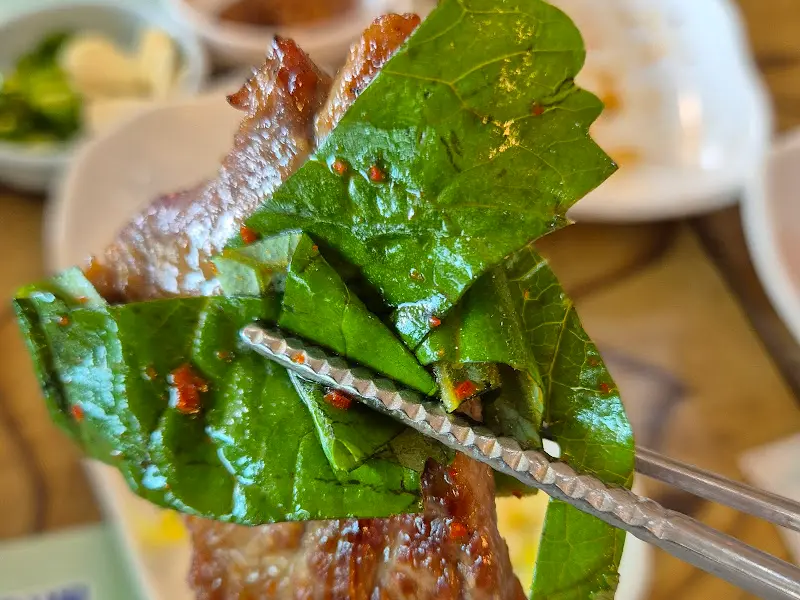 곰취에 싸서 먹는 불고기