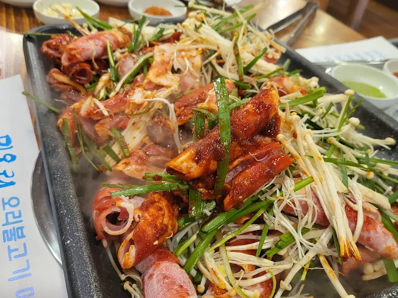 오리불고기 익어가는 모습