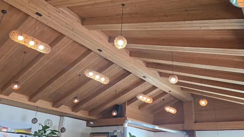 선학막국수 천장 조명