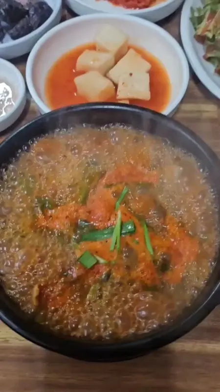 순대국밥 끓는 모습