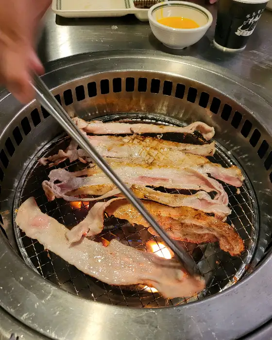 숯불 위에 구워지는 고기