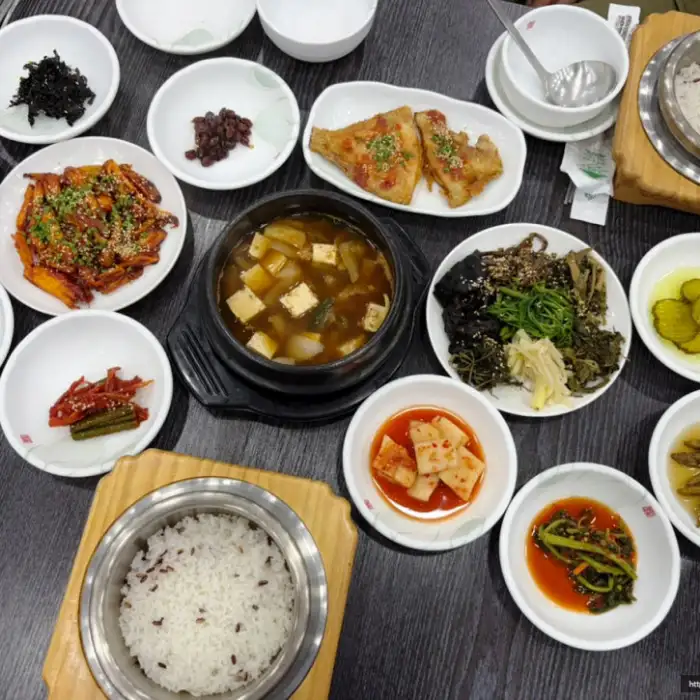 한상차림 전체 모습